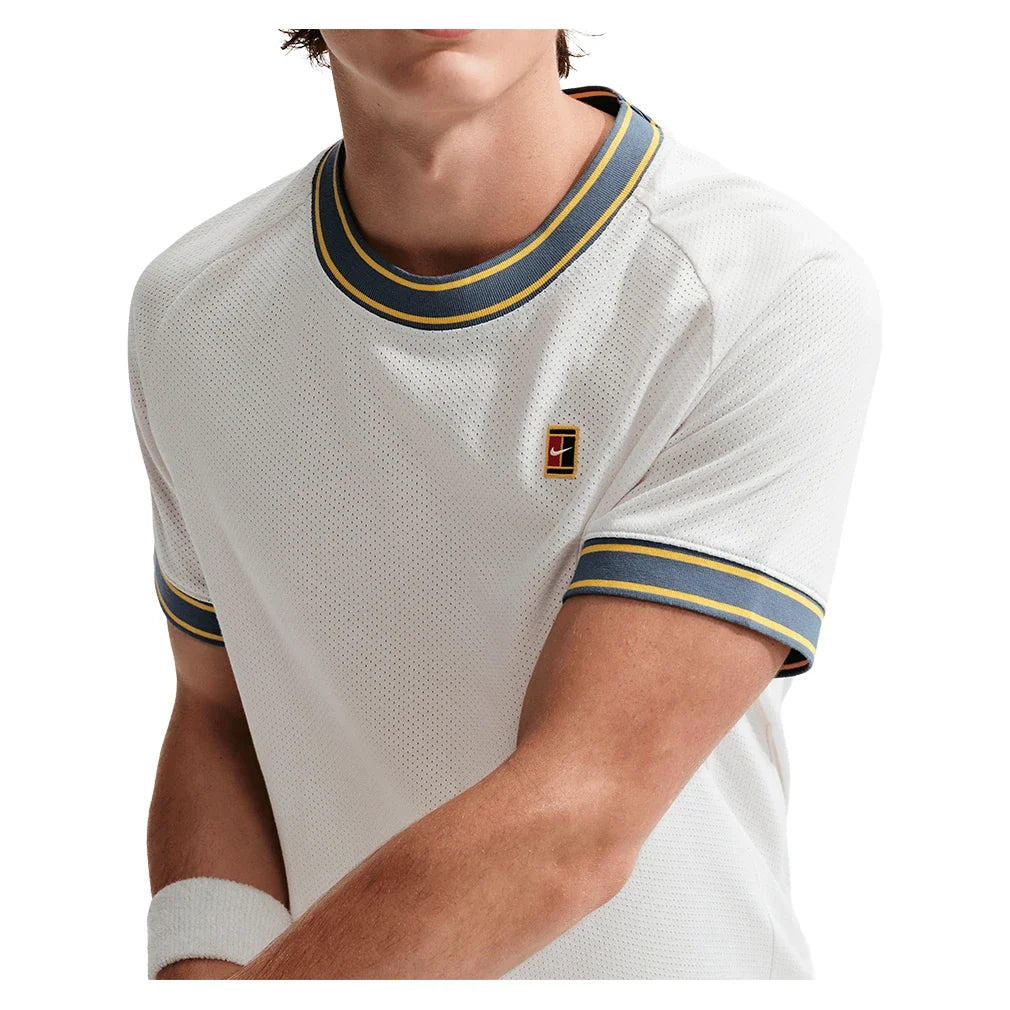 Men's Court Heritage Short Sleeve Tennis Top,Apparel,Nike,,,Tennis Express,FN0318-030_2