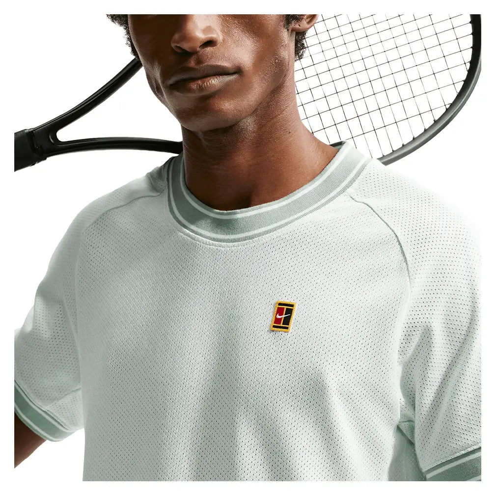 Men's Court Heritage Short Sleeve Tennis Top-Apparel-Nike-FN0318-U26-394-6-Tennis Express