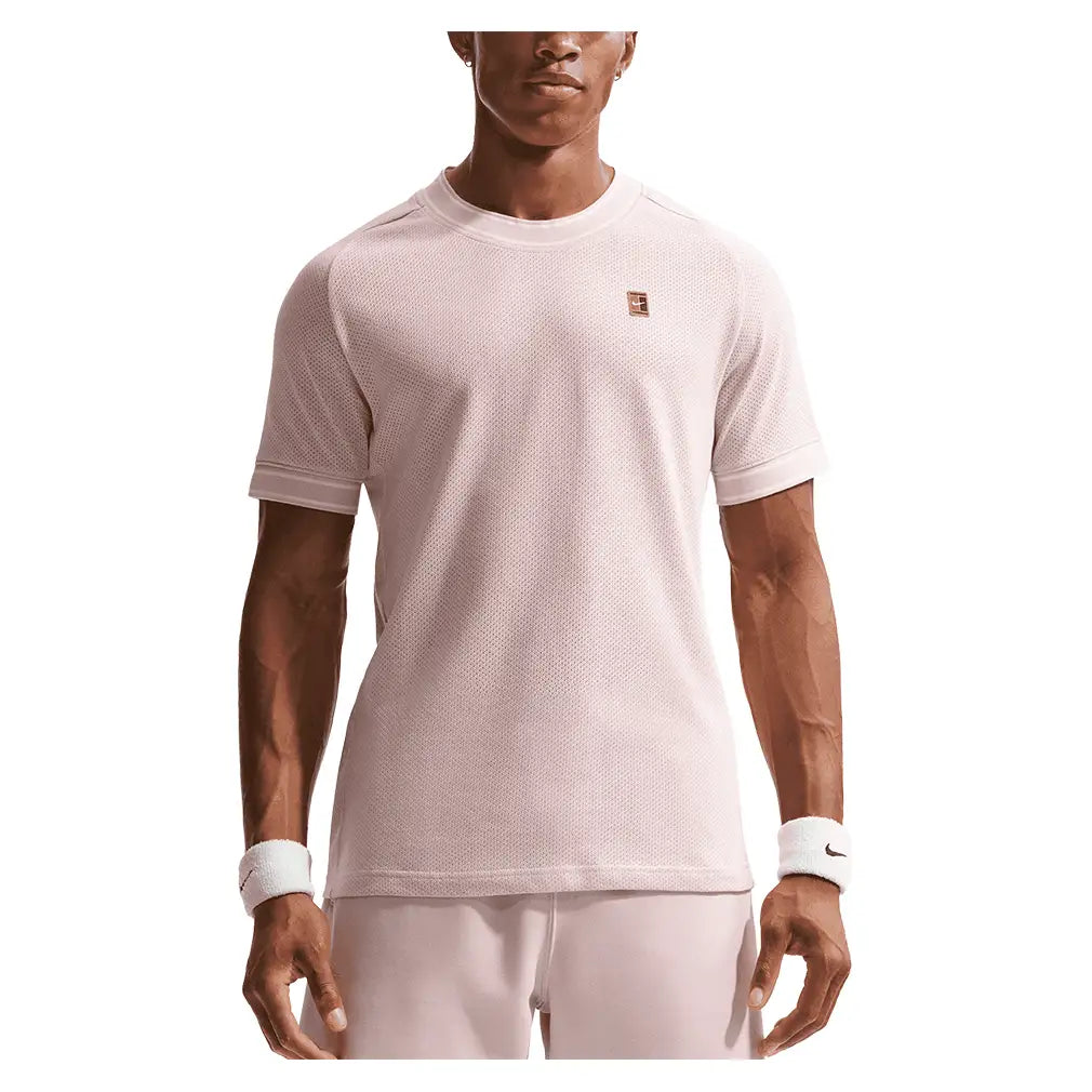 Men's Court Heritage Short Sleeve Tennis Top-Apparel-Nike-FN0318-U26-667-3-Tennis Express