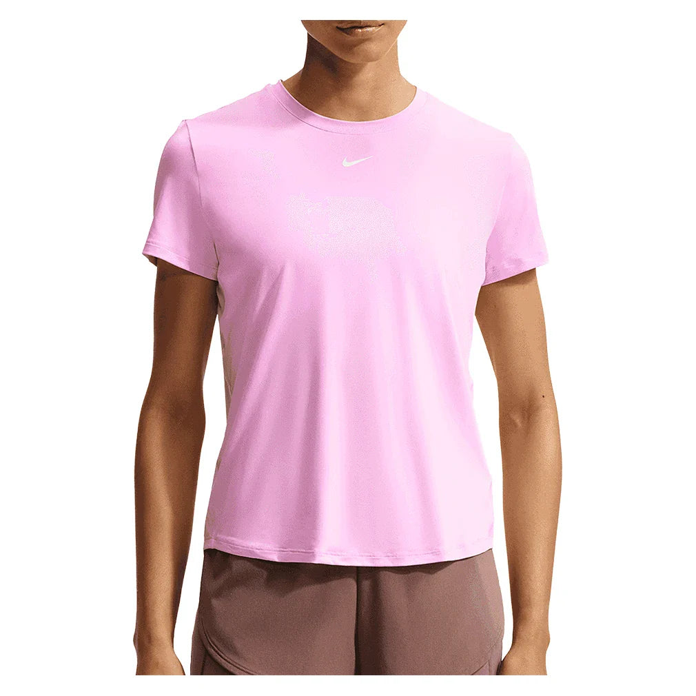 Women's One Classic Dri-FIT Short Sleeve Training Top,Apparel,Nike,621 Pink Rise/White,XS,Tennis Express,FN2798-621