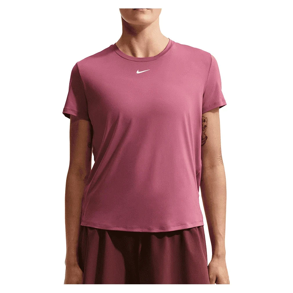 Women's One Classic Dri-FIT Short Sleeve Training Top,Apparel,Nike,654 Pink Smoke/White,XS,Tennis Express,FN2798-654