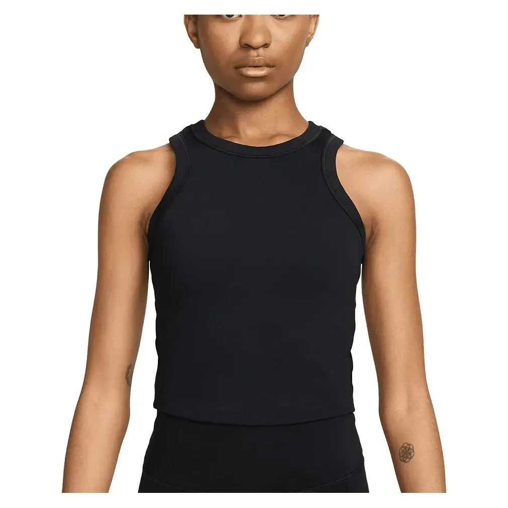 Women's One Fitted Dri-FIT Cropped Tennis Tank Top-Apparel-Nike-FN2806-010-Tennis Express