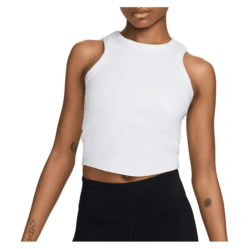 Women's One Fitted Dri-FIT Cropped Tennis Tank Top-Apparel-Nike-FN2806-100_1-Tennis Express