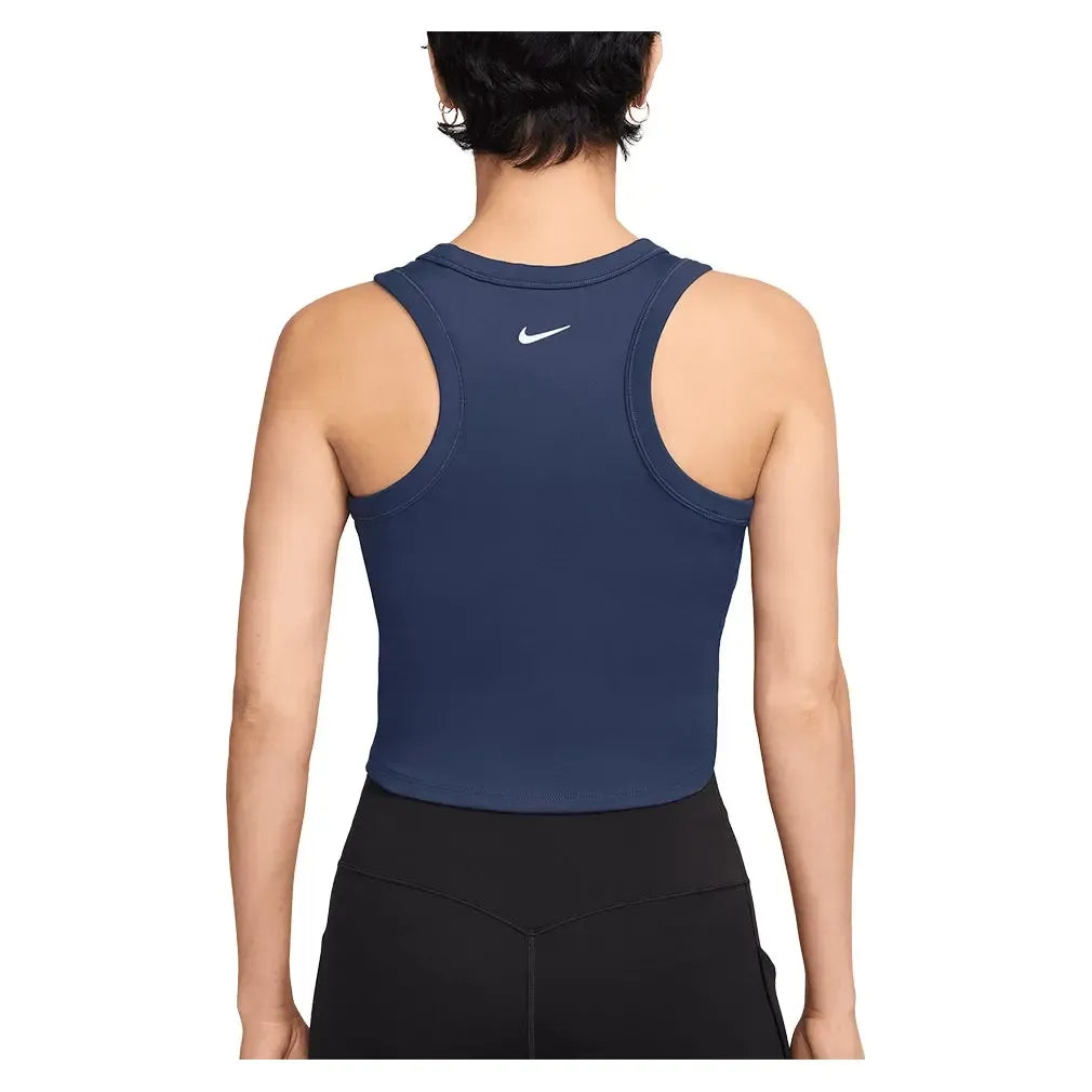Women's One Fitted Dri-FIT Cropped Training Tank Midnight Navy-Apparel-Nike-FN2806-410B-1-Tennis Express