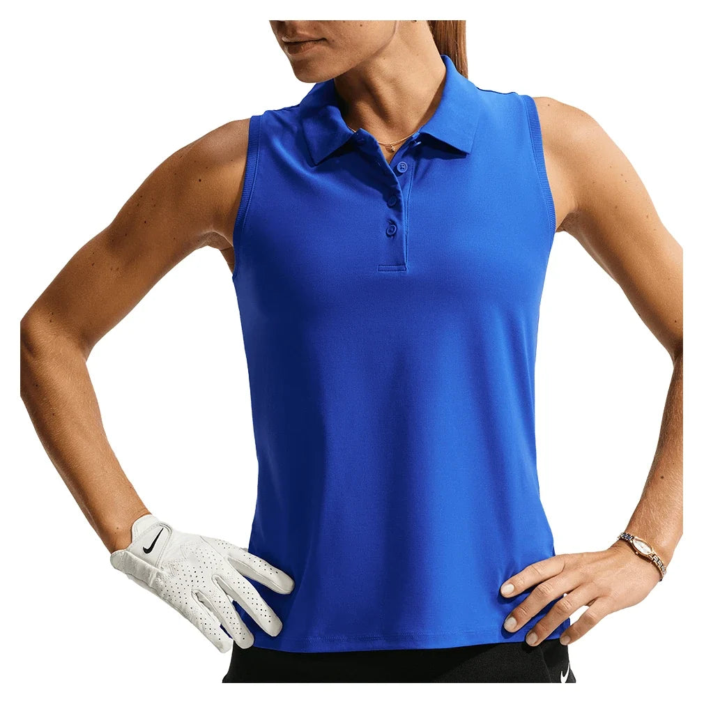 Women's Dri-FIT Victory Sleeveless Tennis Polo,Apparel,Nike,417 Old Royal/White,XS,Tennis Express,FQ1572-417