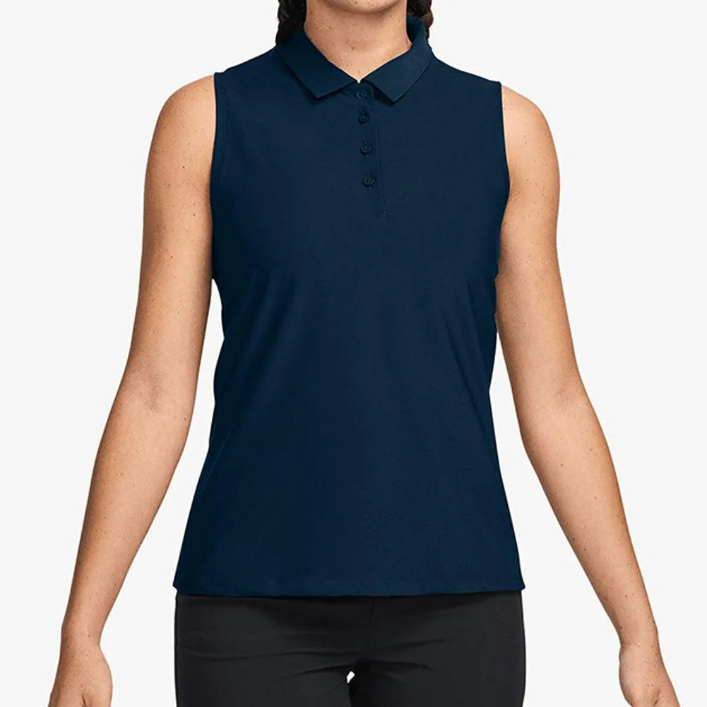Women's Dri-Fit Victory Sleeveless Tennis Polo Armory Navy and White-Apparel-Nike-FQ1572-478-Tennis Express