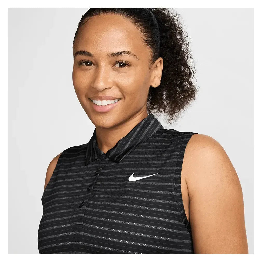 Women's Dri-Fit Victory Sleeveless Striped Tennis Polo-Apparel-Nike-FQ1824-010U25-4-Tennis Express