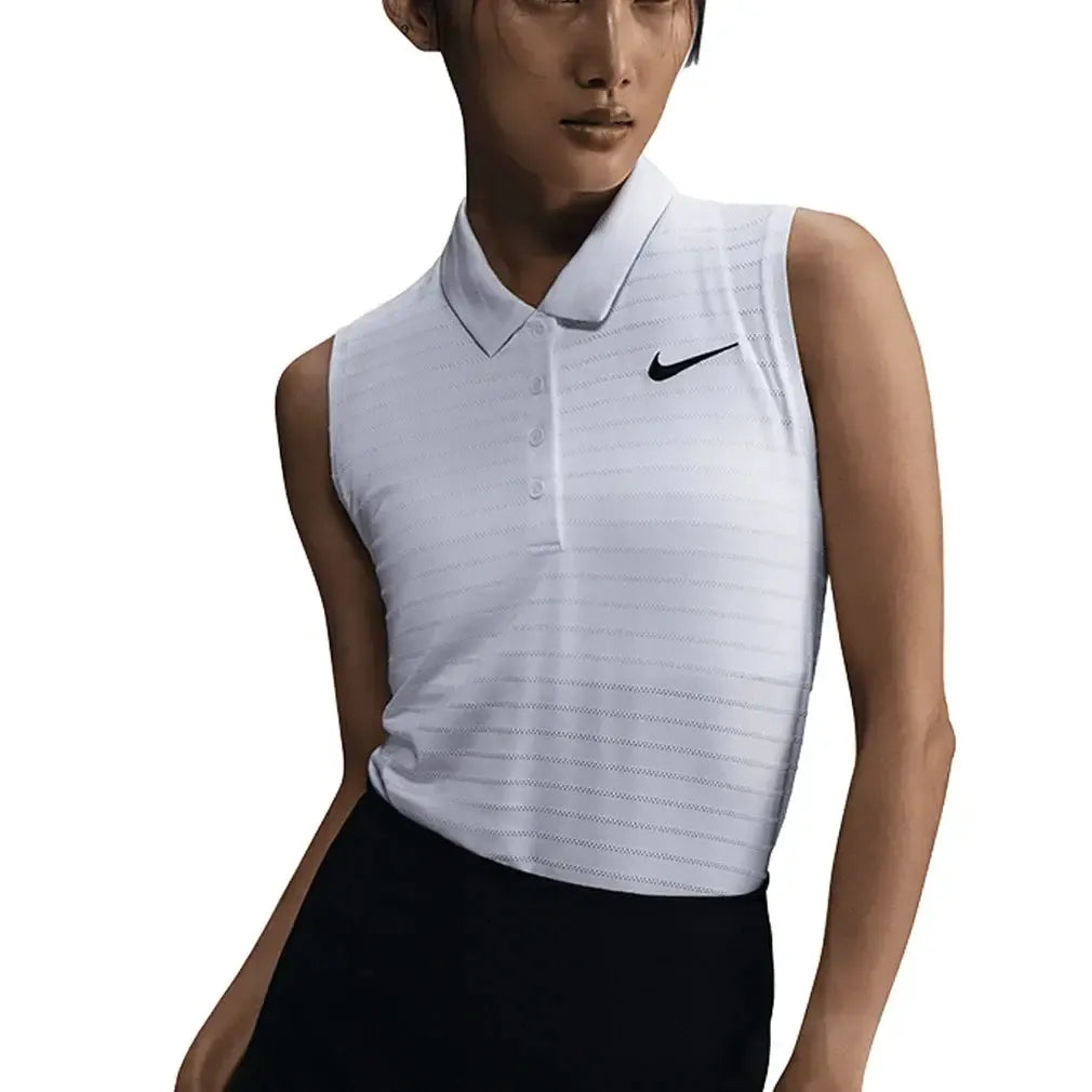 Women's Dri-Fit Victory Sleeveless Striped Tennis Polo-Apparel-Nike-FQ1824-100U25-Tennis Express