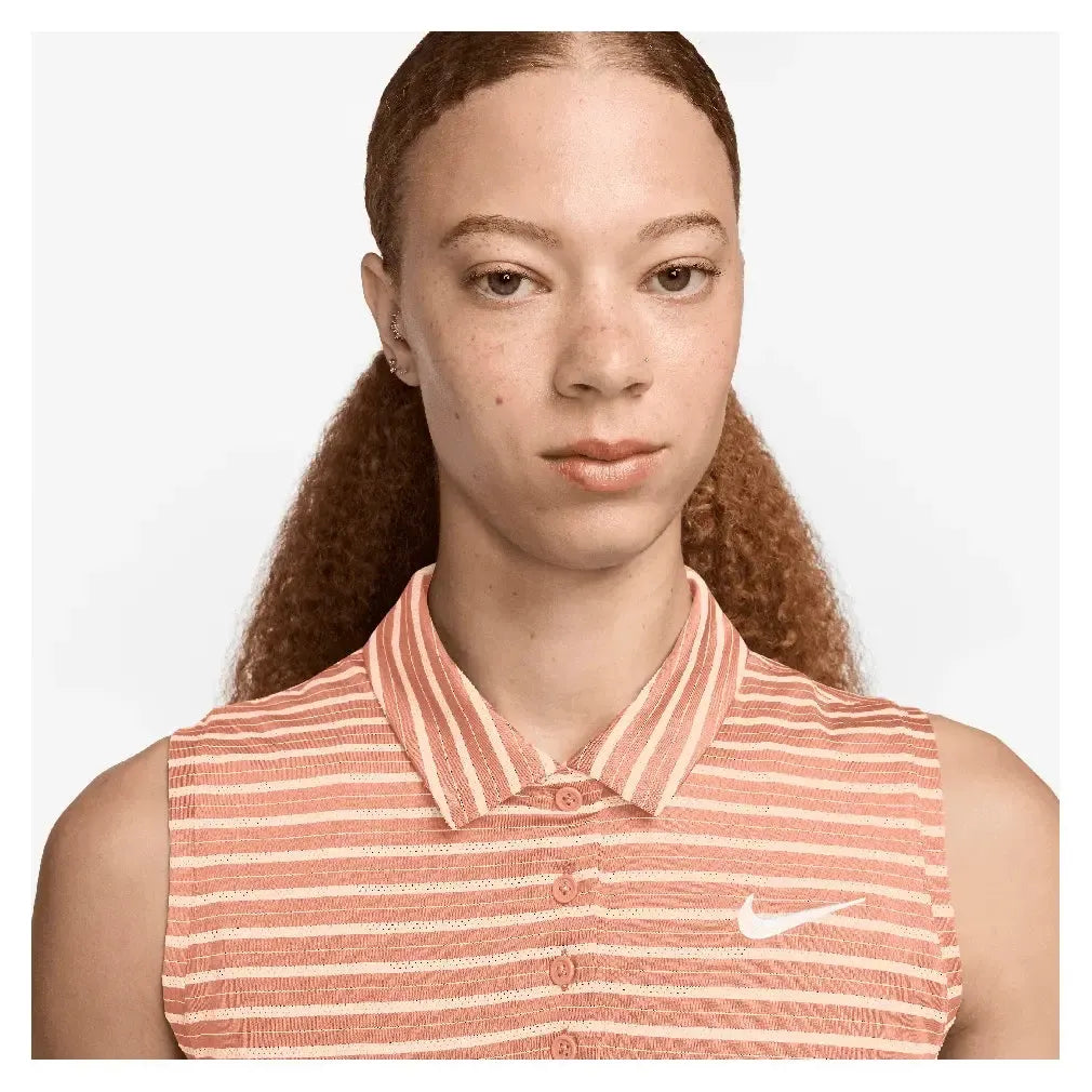 Women's Dri-Fit Victory Sleeveless Striped Tennis Polo-Apparel-Nike-FQ1824-844U2-2-Tennis Express