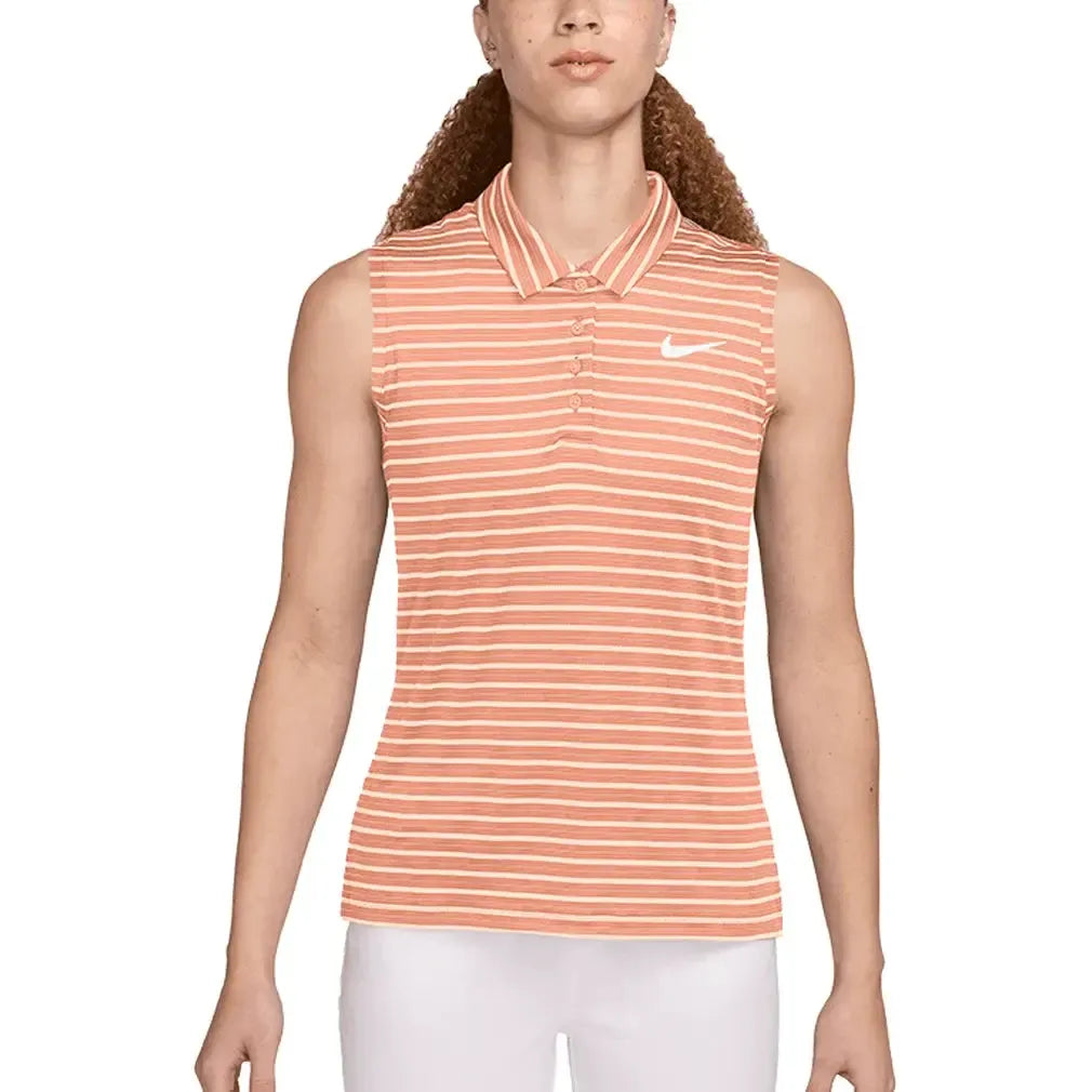 Women's Dri-Fit Victory Sleeveless Striped Tennis Polo-Apparel-Nike-FQ1824-844U25-Tennis Express