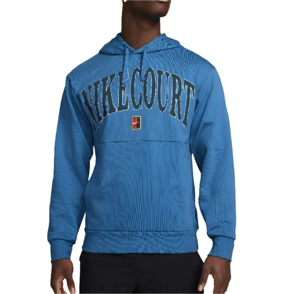 Men's Heritage Dri-FIT Fleece Tennis Hoodie Star Blue and Psychic Blue-Apparel-Nike-FQ2093-402S25-Tennis Express