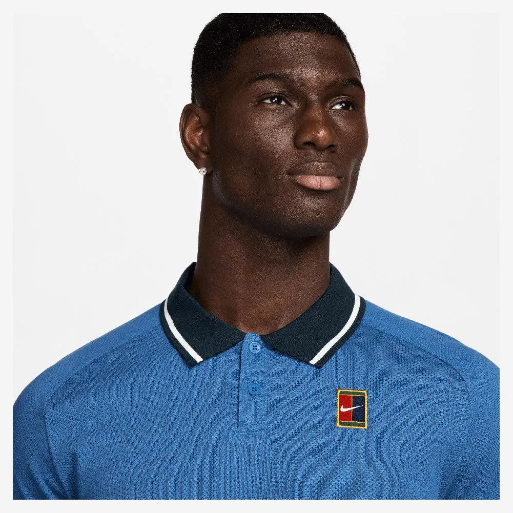 Men's Heritage Tennis Polo Star Blue and Armory Navy-Apparel-Nike-FQ2101-402S25-2-Tennis Express