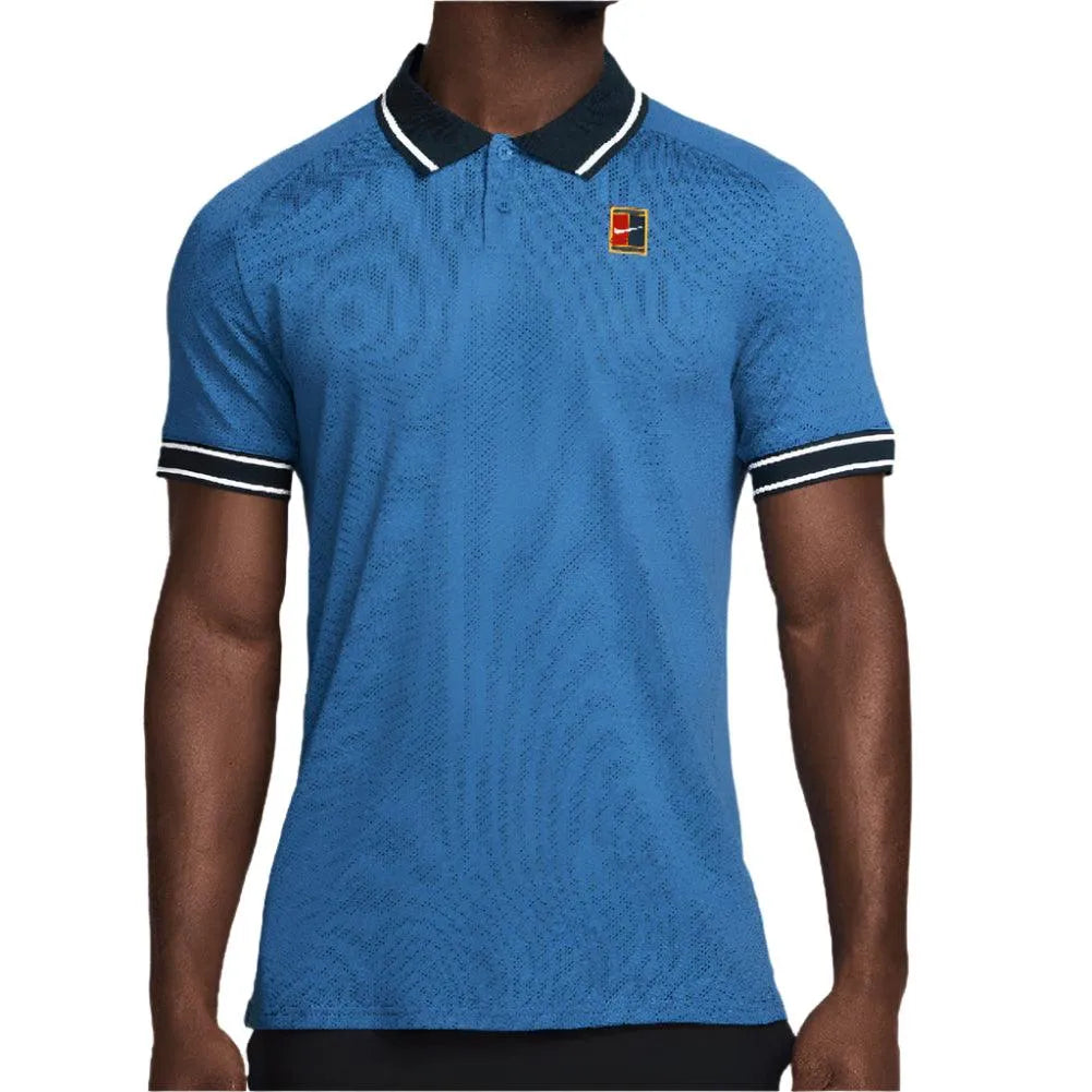 Men's Heritage Tennis Polo Star Blue and Armory Navy-Apparel-Nike-FQ2101-402S25-Tennis Express