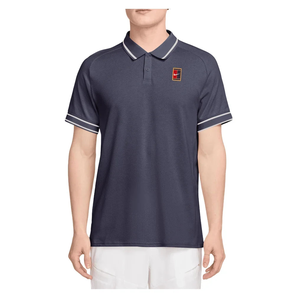 Men's Court Heritage Tennis Polo, Nike, 013 Gridiron, Tennis Express, FQ2101-H26-013-GRIDIRON-1