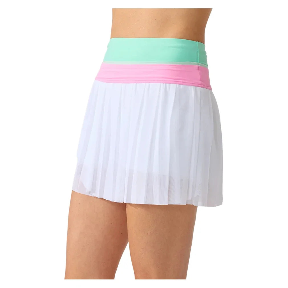 Women's Slice Tennis Skort White and Menthol,Apparel,Bobbe,White/Menthol,XS,Tennis Express,FR-SS-2104-2