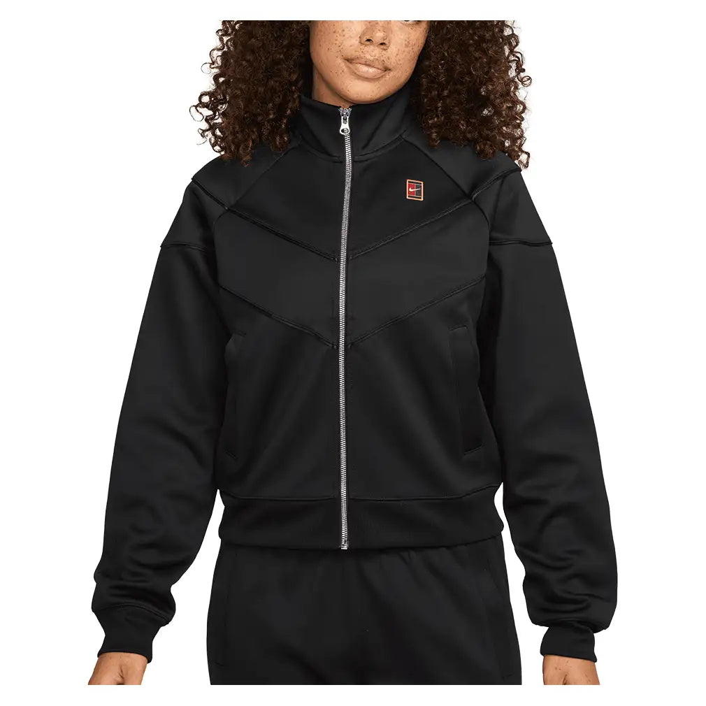 Women's Court Dri-FIT Heritage Windrunner Poly Knit Jacket Black,Apparel,Nike,XS,BLACK/ANTHRACITE,Tennis Express,FZ6507-B-3