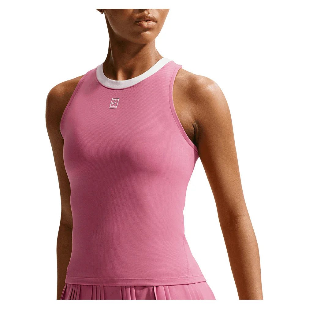 Women's Court Dri-FIT Advantage Tennis Tank,Apparel,Nike,641 Peony/White,XS,Tennis Express,FZ6657-641-2