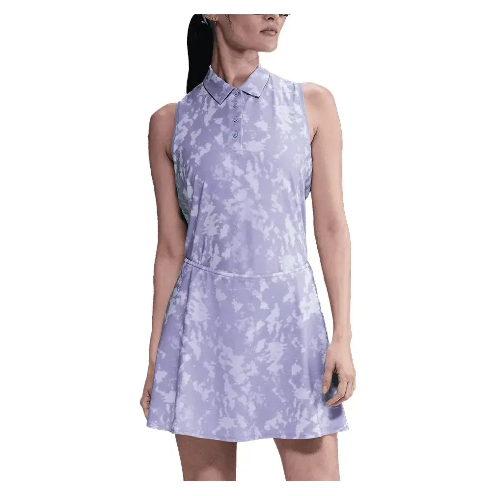 Women's Dri-FIT Victory Sleeveless Print Tennis Polo Lilac Ice and White-Apparel-Nike-FZ6891-533U25-3-Tennis Express