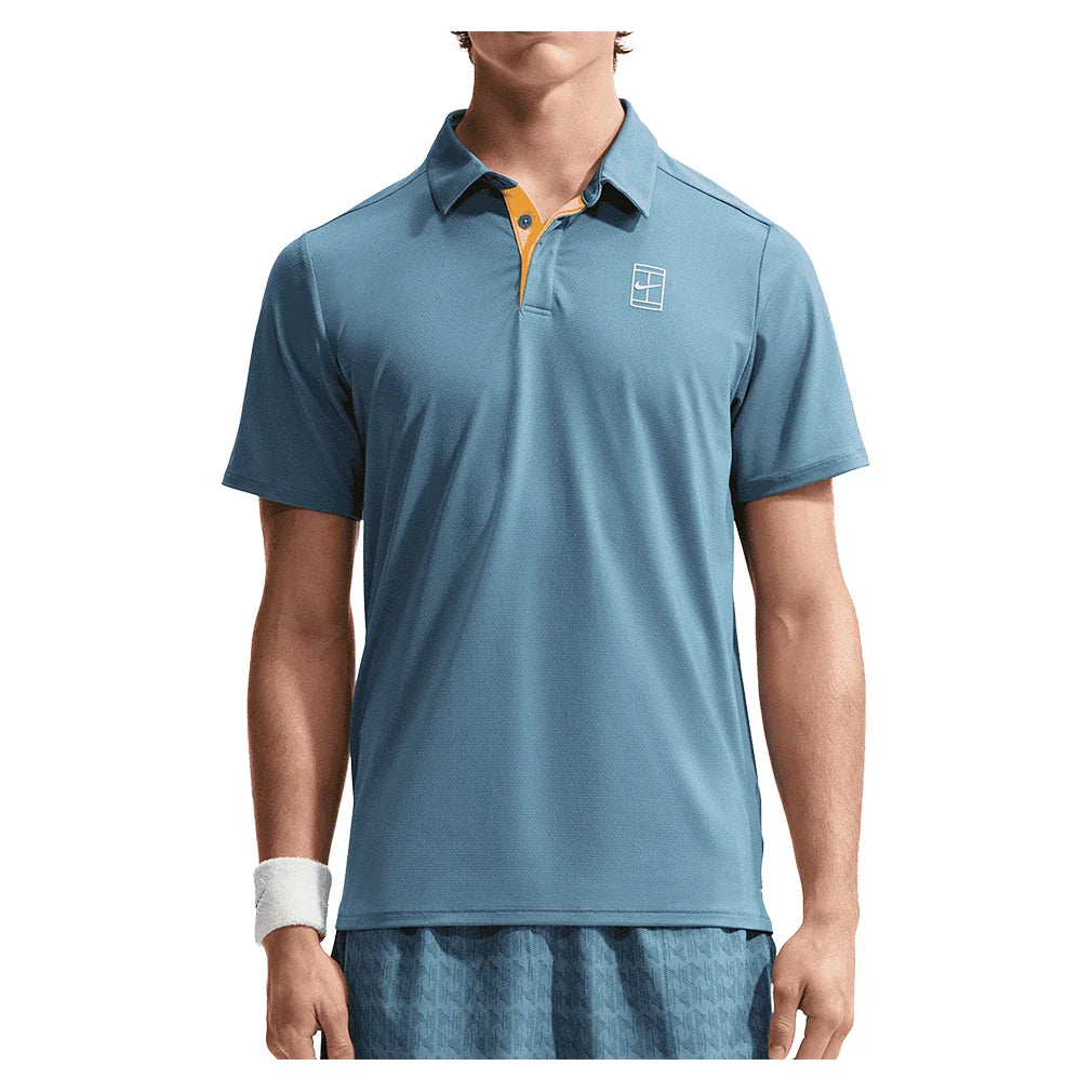 Men's Court Dri-FIT Advantage Tennis Polo Smokey Blue and White,Apparel,Nike,Smokey Blue/White,XS,Tennis Express,FZ6907-006