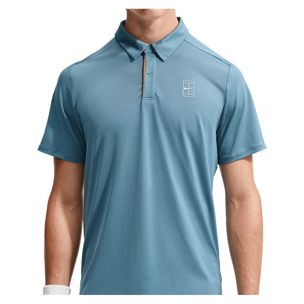 Men's Court Dri-FIT Advantage Tennis Polo Smokey Blue and White,Apparel,Nike,,,Tennis Express,FZ6907-006_5