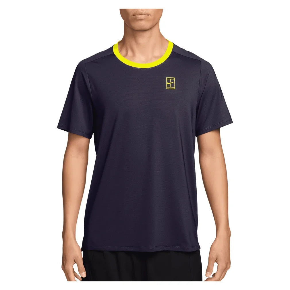 Men's Court Dri-FIT Advantage Tennis Top Purple Dynasty and Lemon Venom, Nike, Purple Dynasty/Lemon Venom, Tennis Express, FZ6910-525H26-PURPLE-DYNASTY-LEMON-VENOM-1
