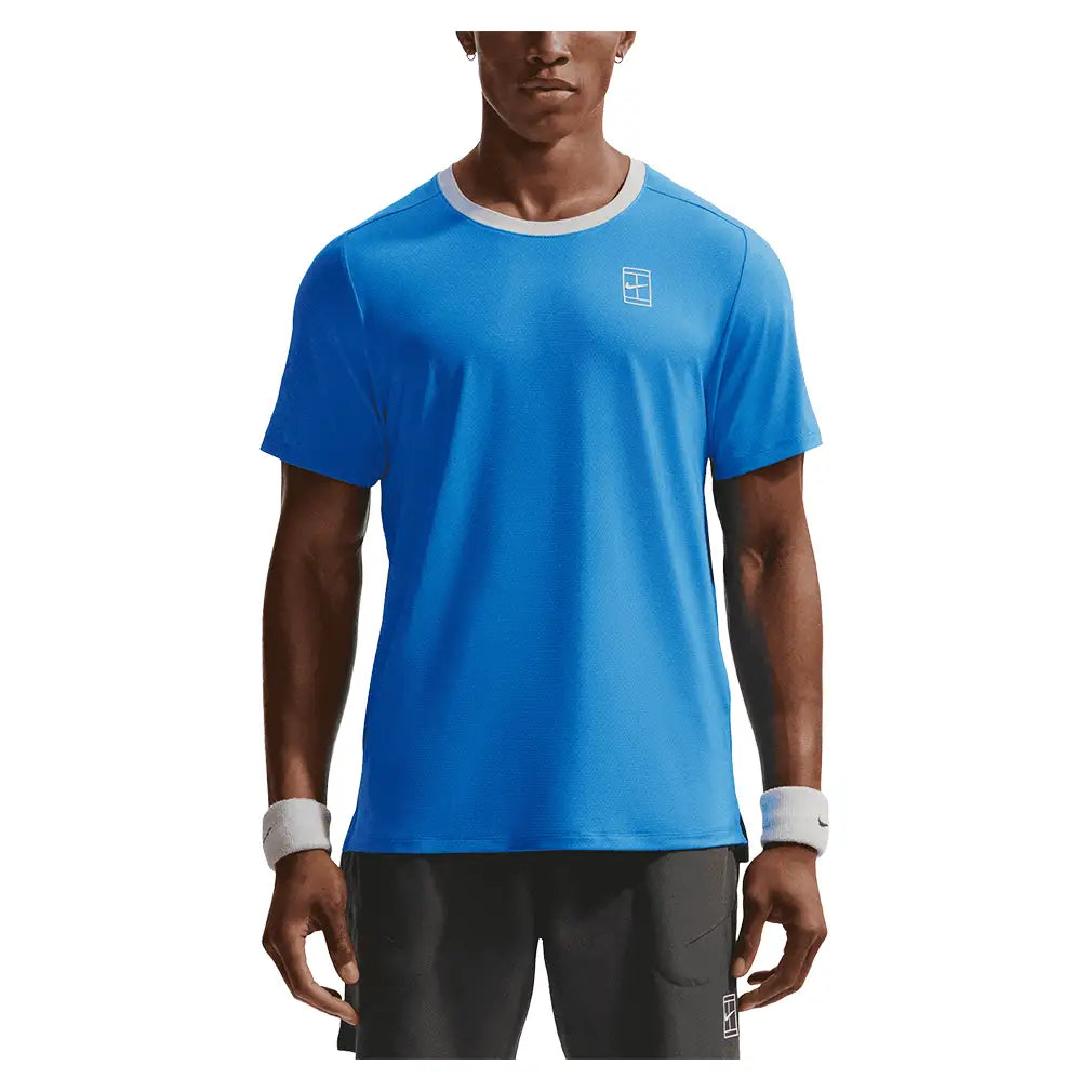 Men's Court Dri-FIT Advantage Tennis Top,Apparel,Nike,435 Lt Photo/Hydrogen Blue,XS,Tennis Express,FZ6910-U26-435-3