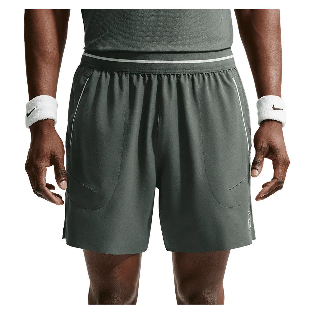 Men's Court Dri-FIT Advantage 6 Inch Tennis Short,Apparel,Nike,303 Camo Green/Cucumber Calm,XS,Tennis Express,FZ6913-F26-303-3