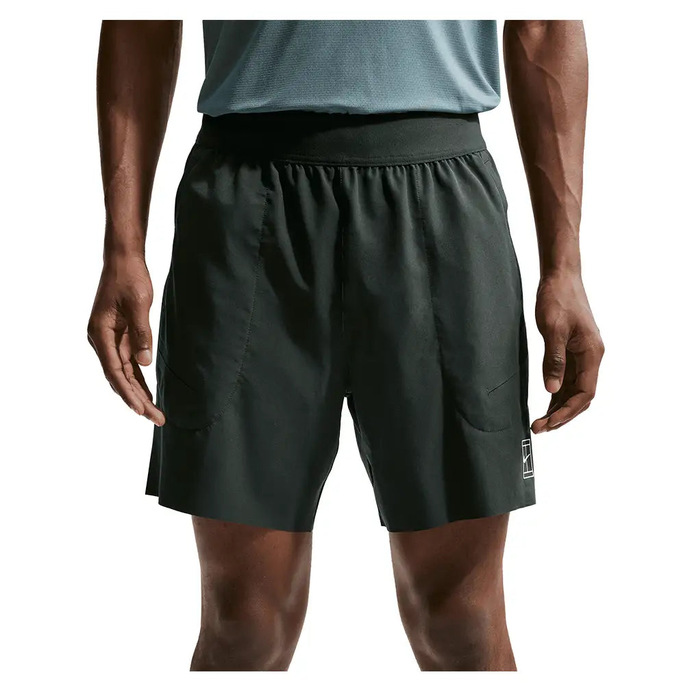 Men's Court Dri-FIT Advantage 6 Inch Tennis Short,Apparel,Nike,317 Black Spruce/White,XS,Tennis Express,FZ6913-U26-317-3