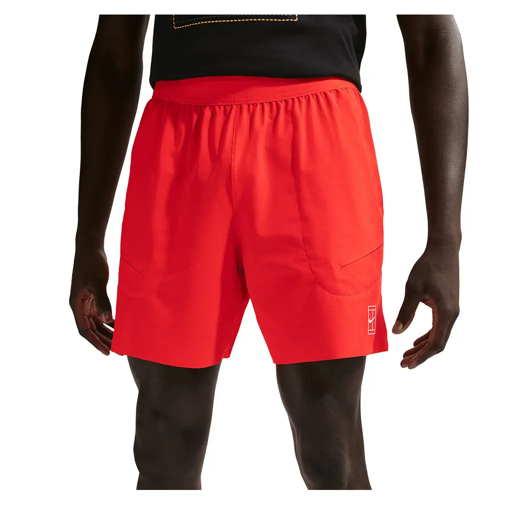 Men's Court Dri-FIT Advantage 6 Inch Tennis Short,Apparel,Nike,673 Chile Red/White,XS,Tennis Express,FZ6913-U26-673-3