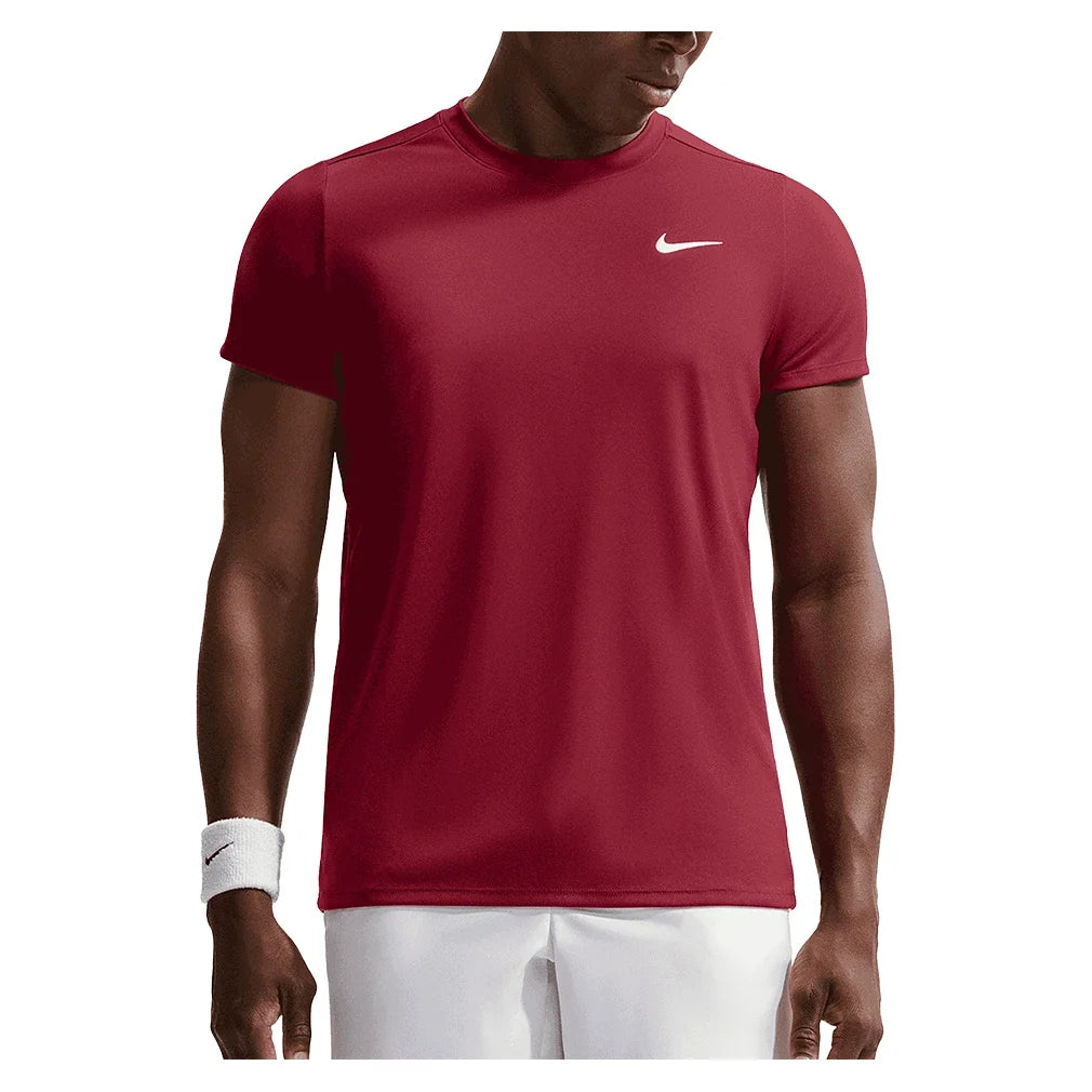 Men's Court Dri-FIT Victory Tennis Top,Apparel,Nike,677 Team Red/White,XS,Tennis Express,FZ6921-677