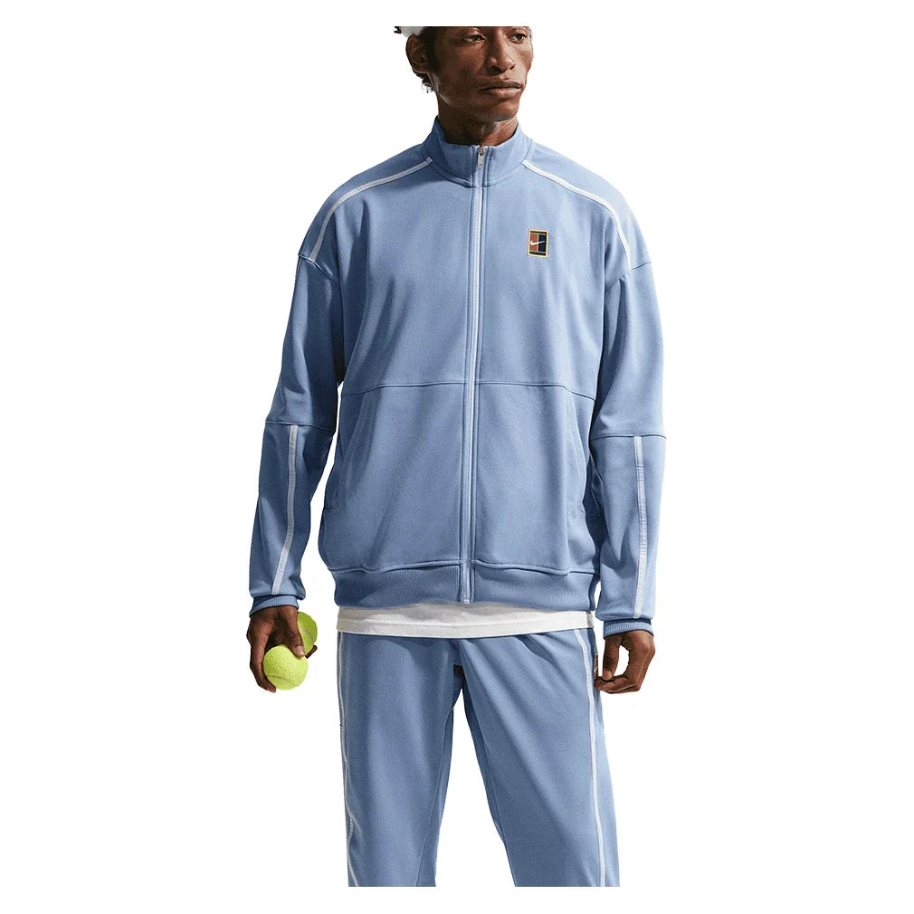 Men's Court Heritage Tennis Jacket Work Blue-Apparel-Nike-FZ6925-486-Tennis Express