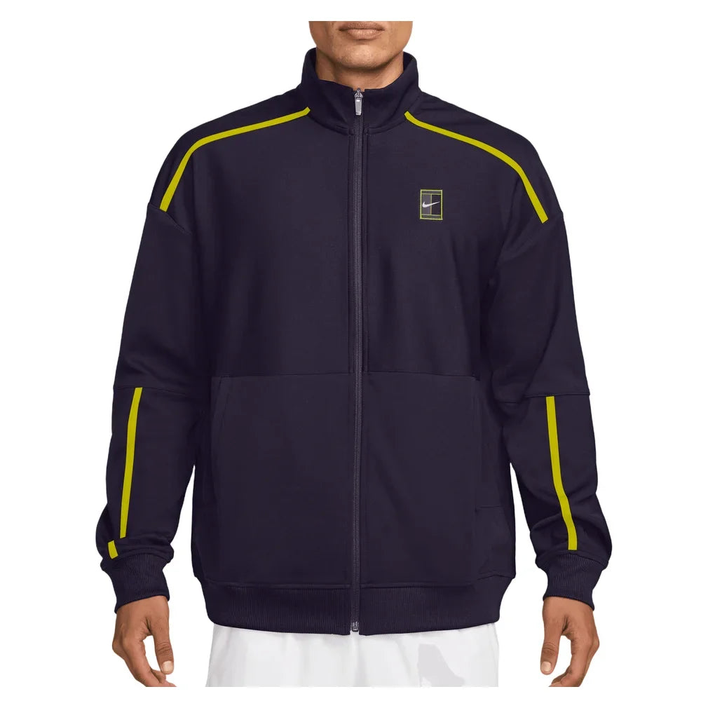 Men's Court Heritage Tennis Jacket, Nike, 525 Purple Dynasty/Lemon Venom, Tennis Express, FZ6925-H26-525-PURPLE-DYNASTY-LEMON-VENOM-1