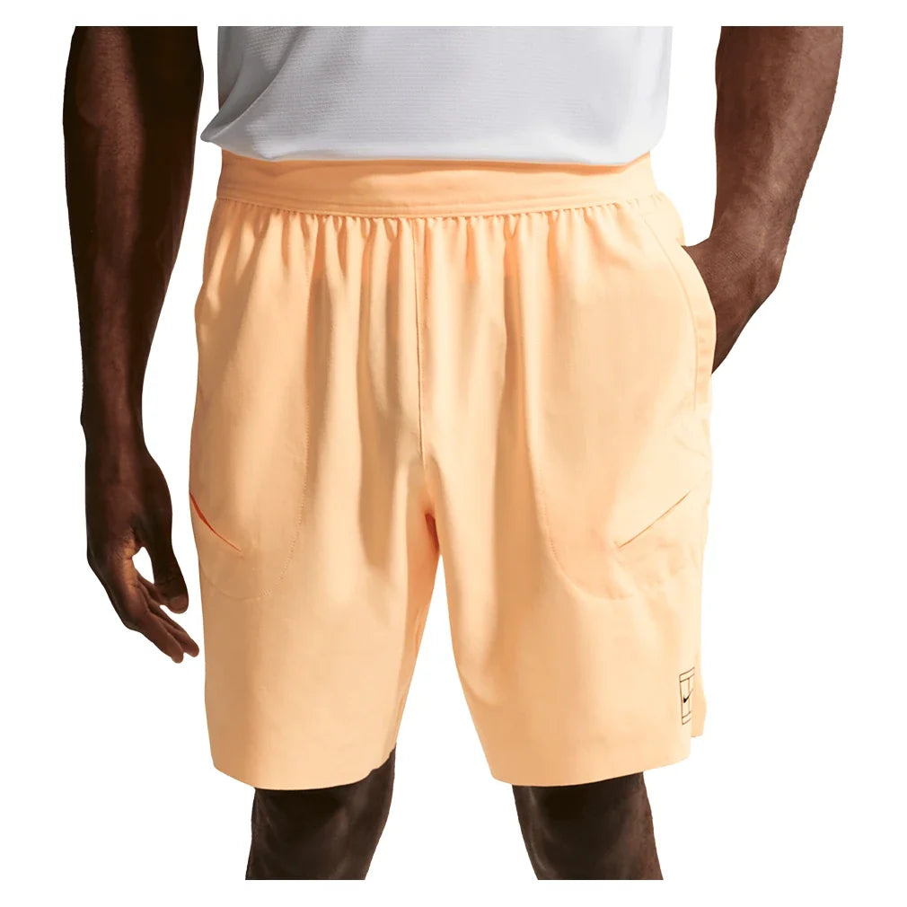 Men's Court Dri-FIT Advantage 8 Inch Tennis Short,Apparel,Nike,860 Tangerine Tint/Black,XS,Tennis Express,FZ9322-860_1