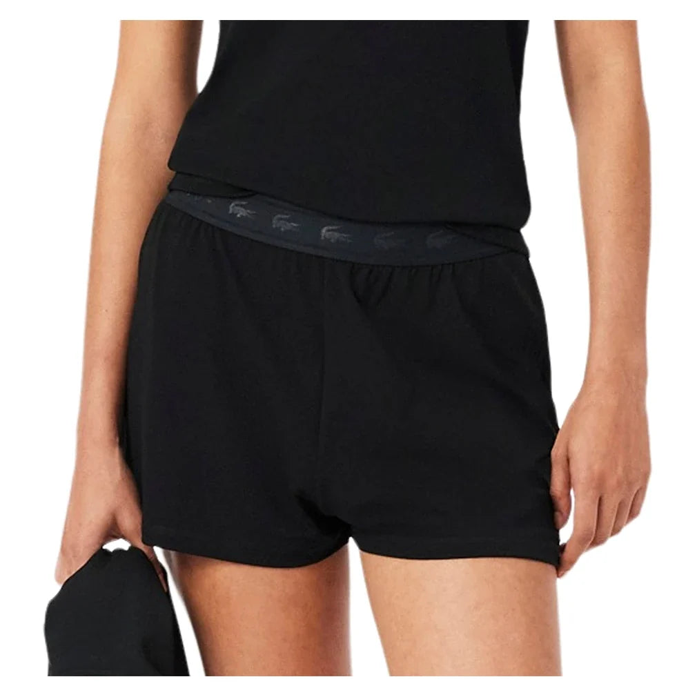 Women's Essentials Tennis Shorts,Apparel,Lacoste,031 Black,2(EUR34),Tennis Express,GF0155-031-1