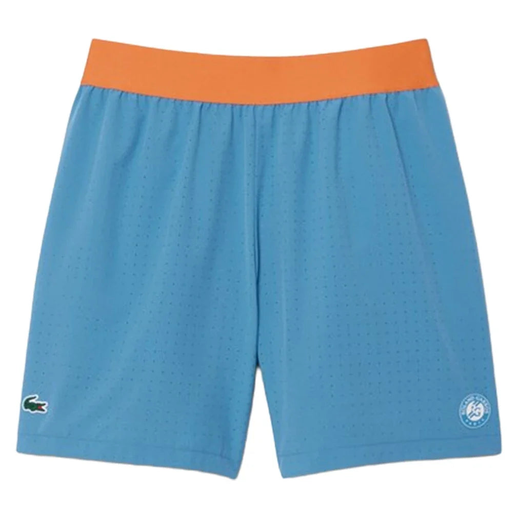 Men's Roland Garros Daniil Medvedev Tennis Short Abyss Blue and Blossom,Apparel,Lacoste,Abyss Blue/Blossom,S,Tennis Express,GH0336-3I1