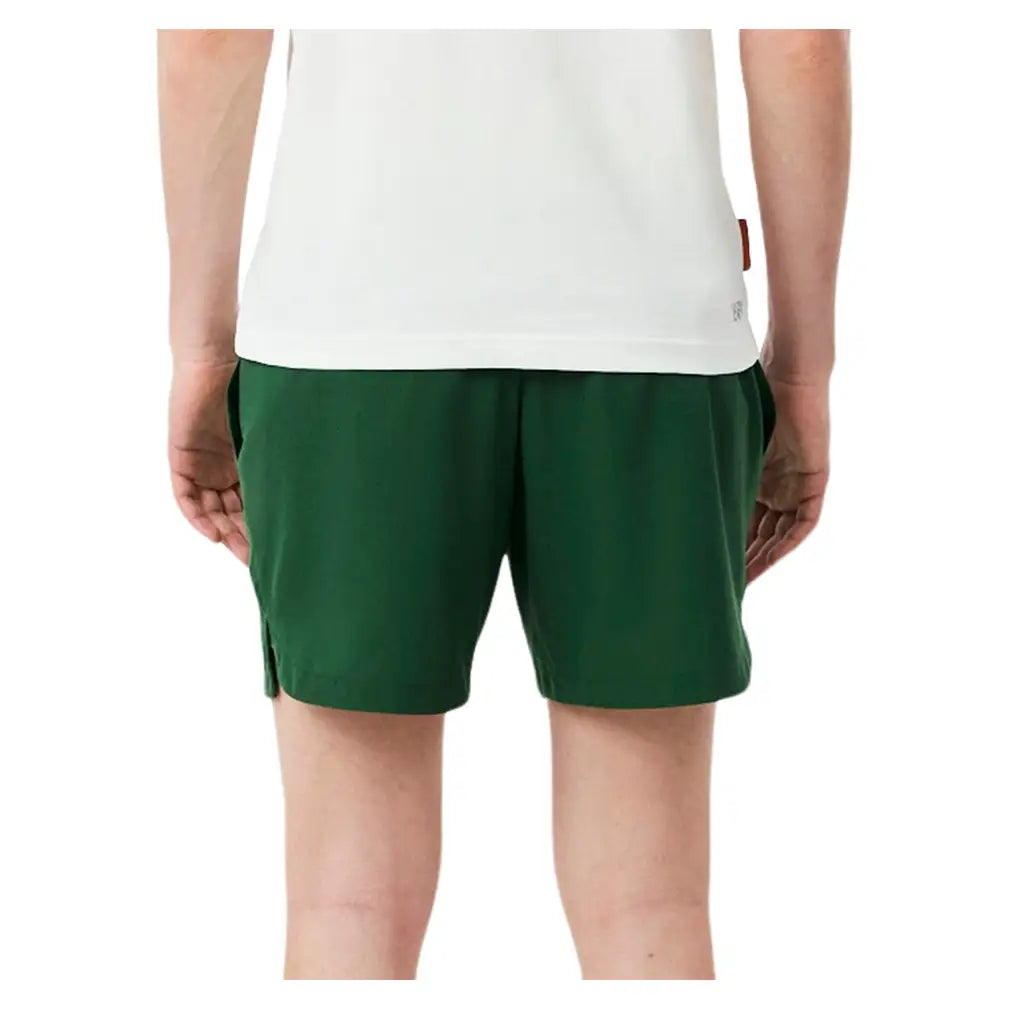 Men's Official Roland Garros Players Tennis Short Green and Sencha,Apparel,Lacoste,,,Tennis Express,GH0336-3I3-4
