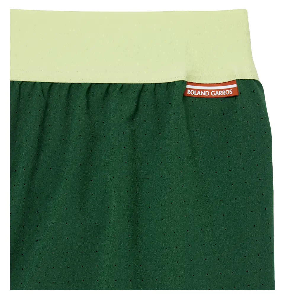 Men's Official Roland Garros Players Tennis Short Green and Sencha,Apparel,Lacoste,,,Tennis Express,GH0336-3I3-7