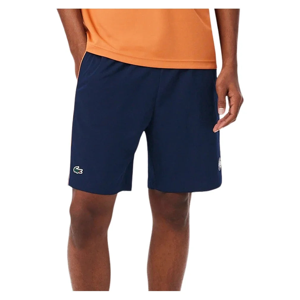 Men's Official Roland Garros Tennis Short Navy,Apparel,Lacoste,,,Tennis Express,GH0342-166-2_80734f2d-cc8e-436e-a864-9f4a67466015