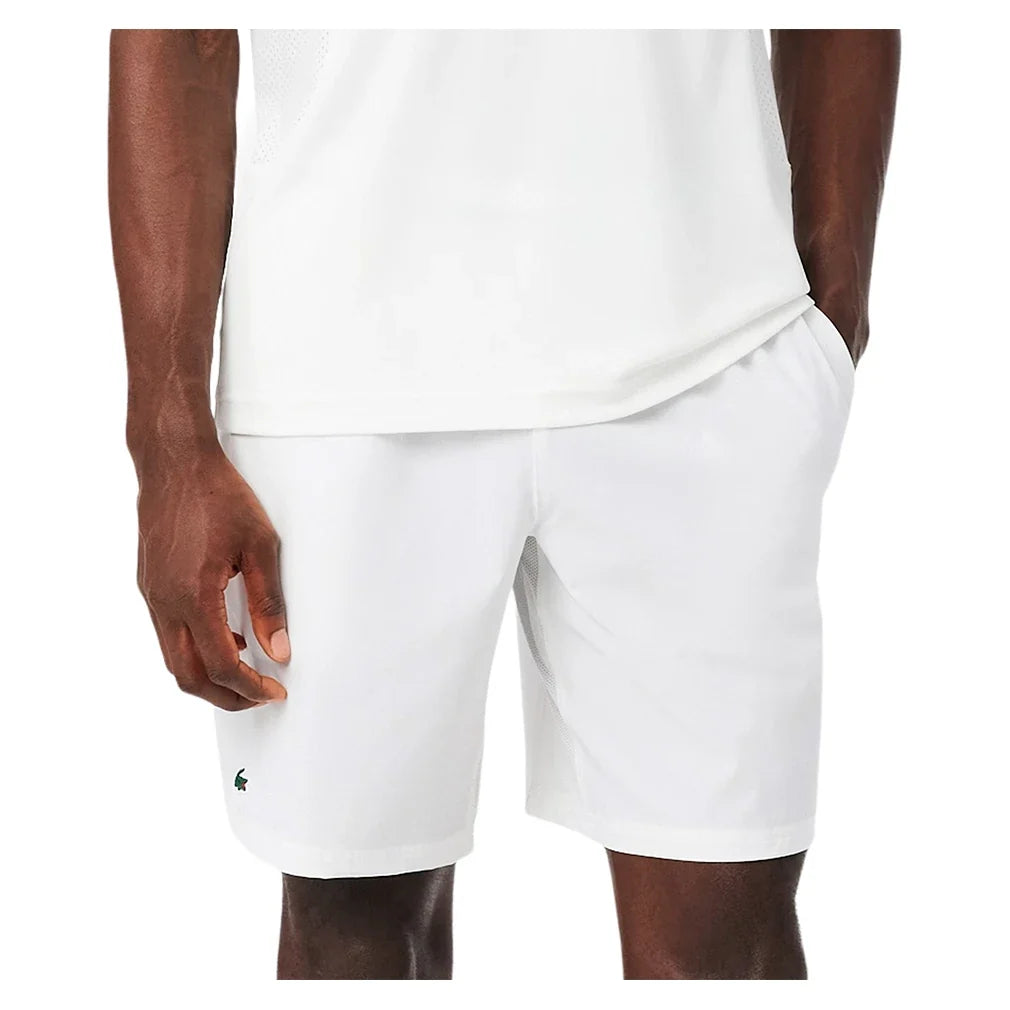 Men's Novak Djokovic Tennis Short White and Buffalo,Apparel,Lacoste,,,Tennis Express,GH7413-3IN1