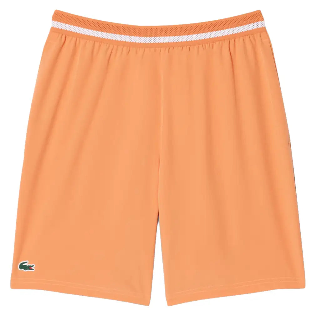 Men's Roland Garros Novak Djokovic 8 Inch Tennis Short Blossom and White,Apparel,Lacoste,Blossom/White,S,Tennis Express,GH7413-4AF-1