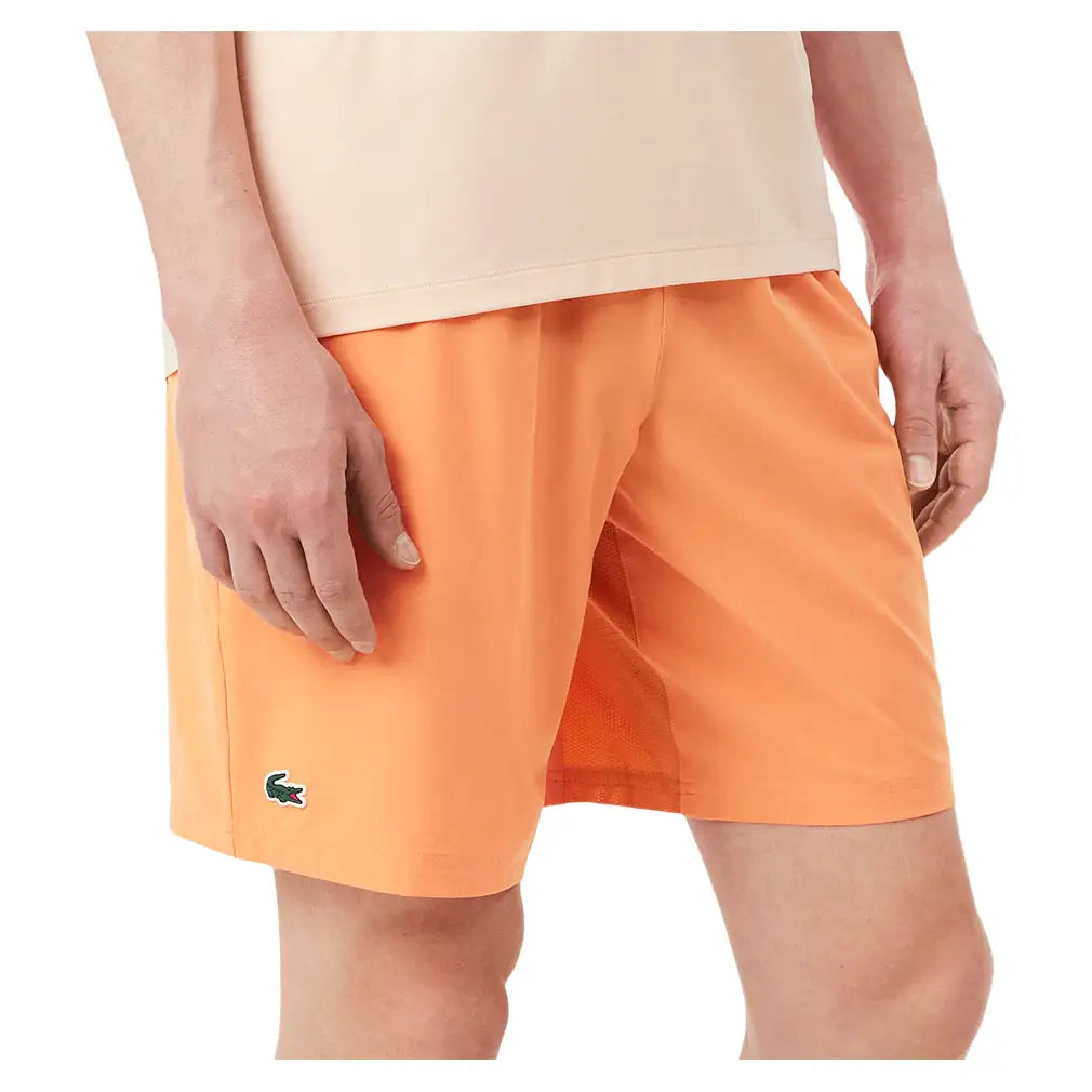 Men's Roland Garros Novak Djokovic 8 Inch Tennis Short Blossom and White,Apparel,Lacoste,,,Tennis Express,GH7413-4AF-3
