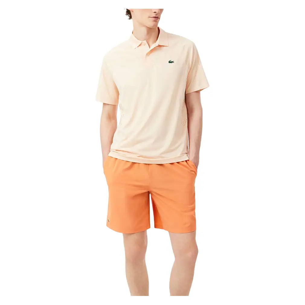 Men's Roland Garros Novak Djokovic 8 Inch Tennis Short Blossom and White,Apparel,Lacoste,,,Tennis Express,GH7413-4AF-5