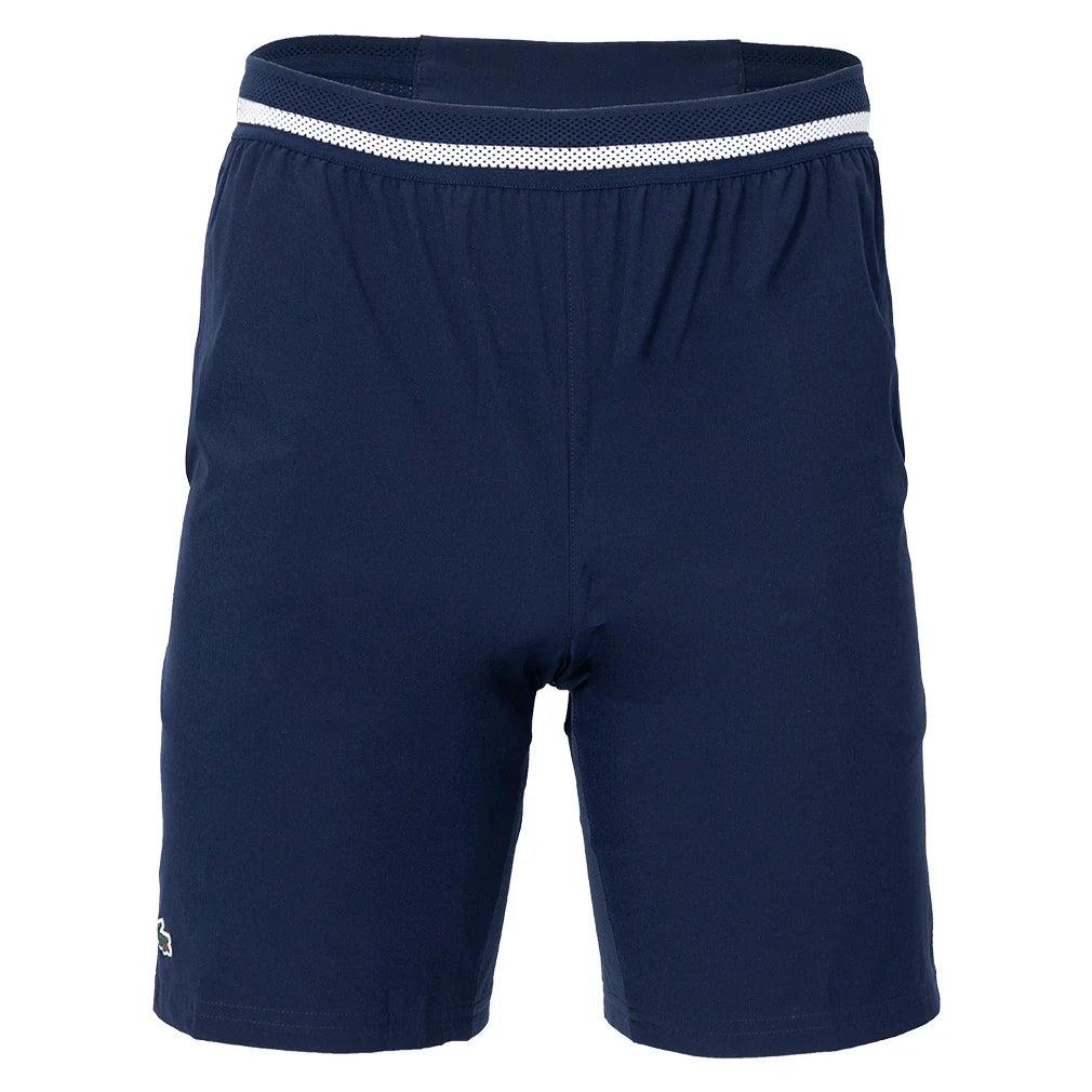 Men's Novak Djokovic Tennis Short Navy Blue and White-Apparel-Lacoste-GH7413-525_9bb8a748-d3ea-4f37-a3a5-0299c36f8bca-Tennis Express