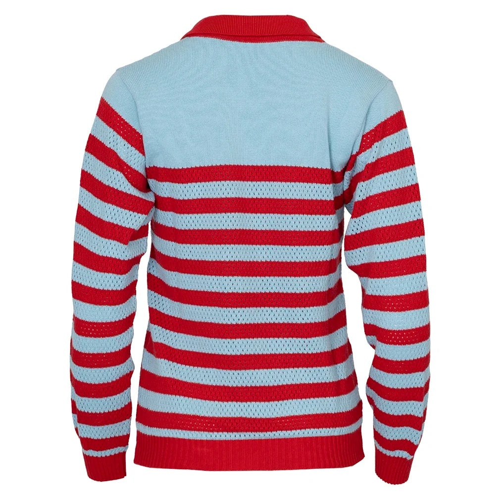 Women's Haley Sweater Light Blue and Red,Apparel,Bubble,,,Tennis Express,HALS-LBR-1