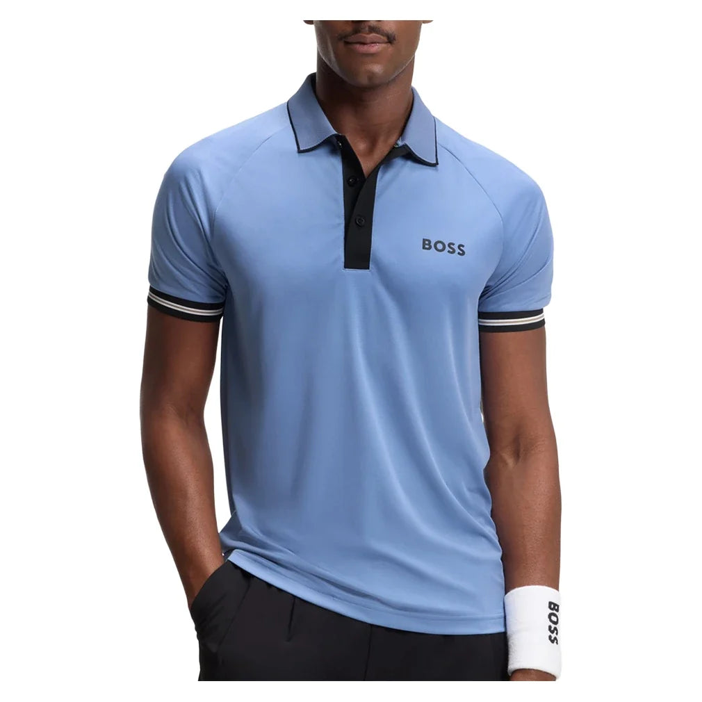 Men's Jersey Tennis Polo,Apparel,Hugo Boss,459 Light/Pastel Blue,S,Tennis Express,HB50559214-LP