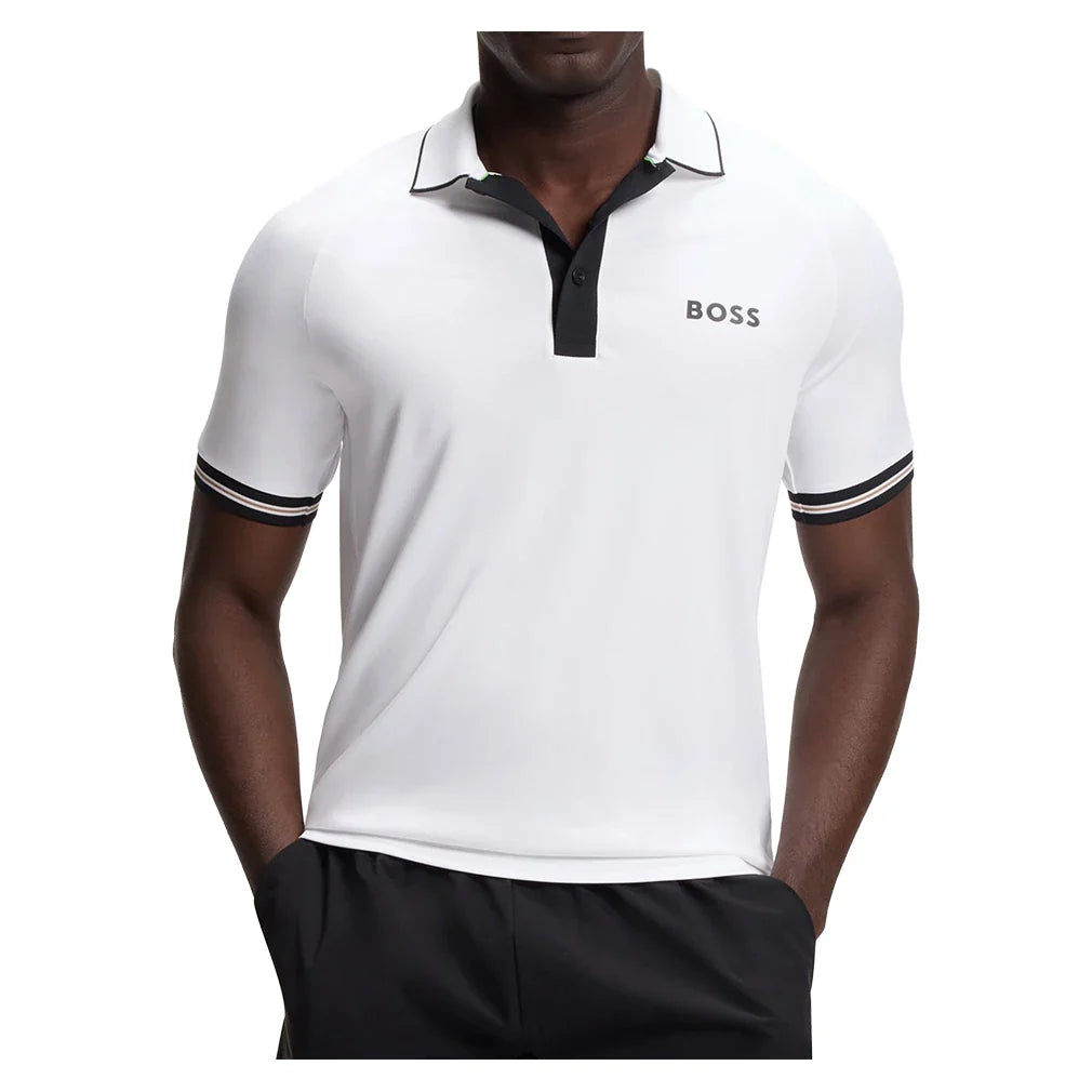 Men's Jersey Tennis Polo,Apparel,Hugo Boss,100 White,S,Tennis Express,HB50559214