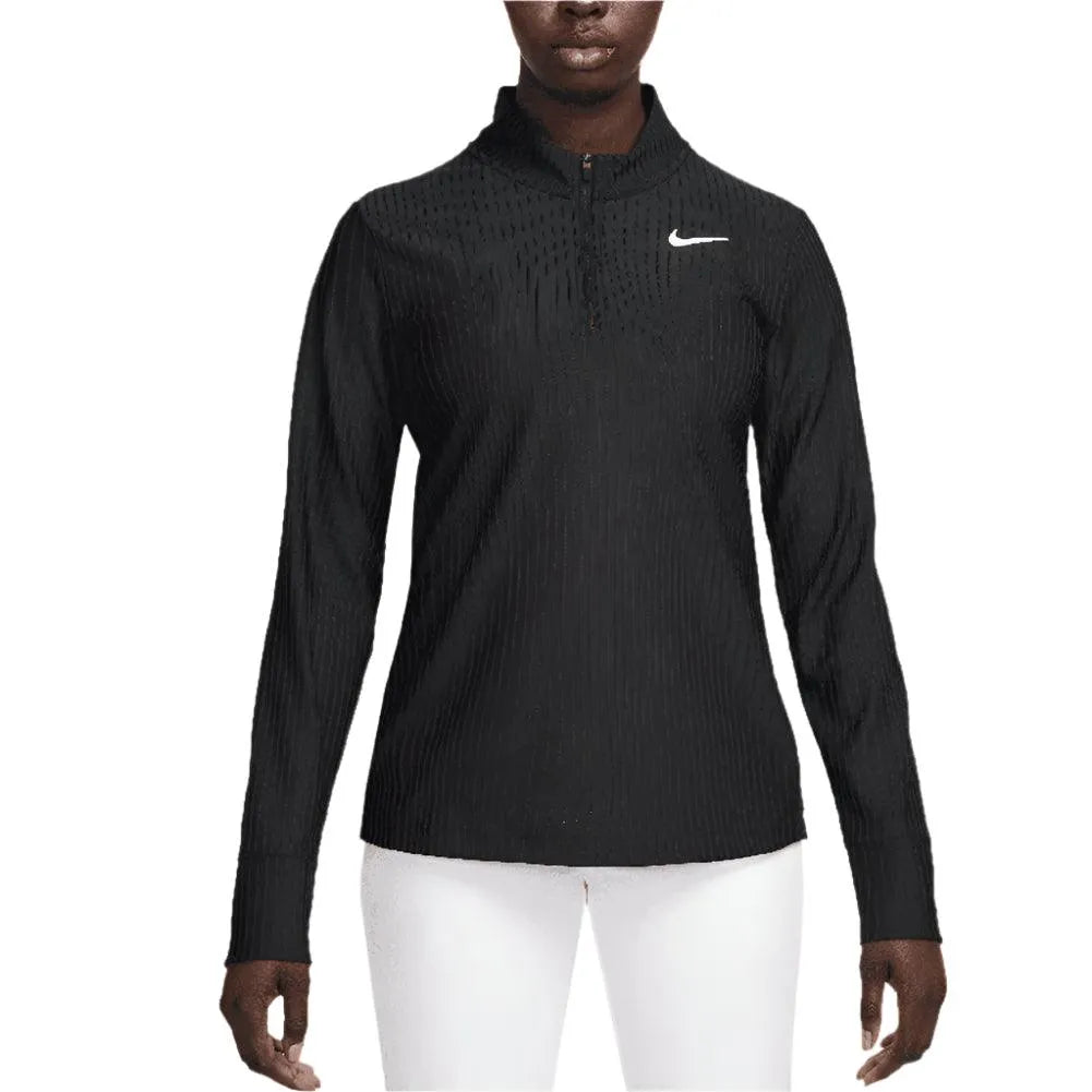 Women's Dri-Fit Advantage Tour 1/2 Zip Long Sleeve Tennis Top-Apparel-Nike-HF6582-010-Tennis Express