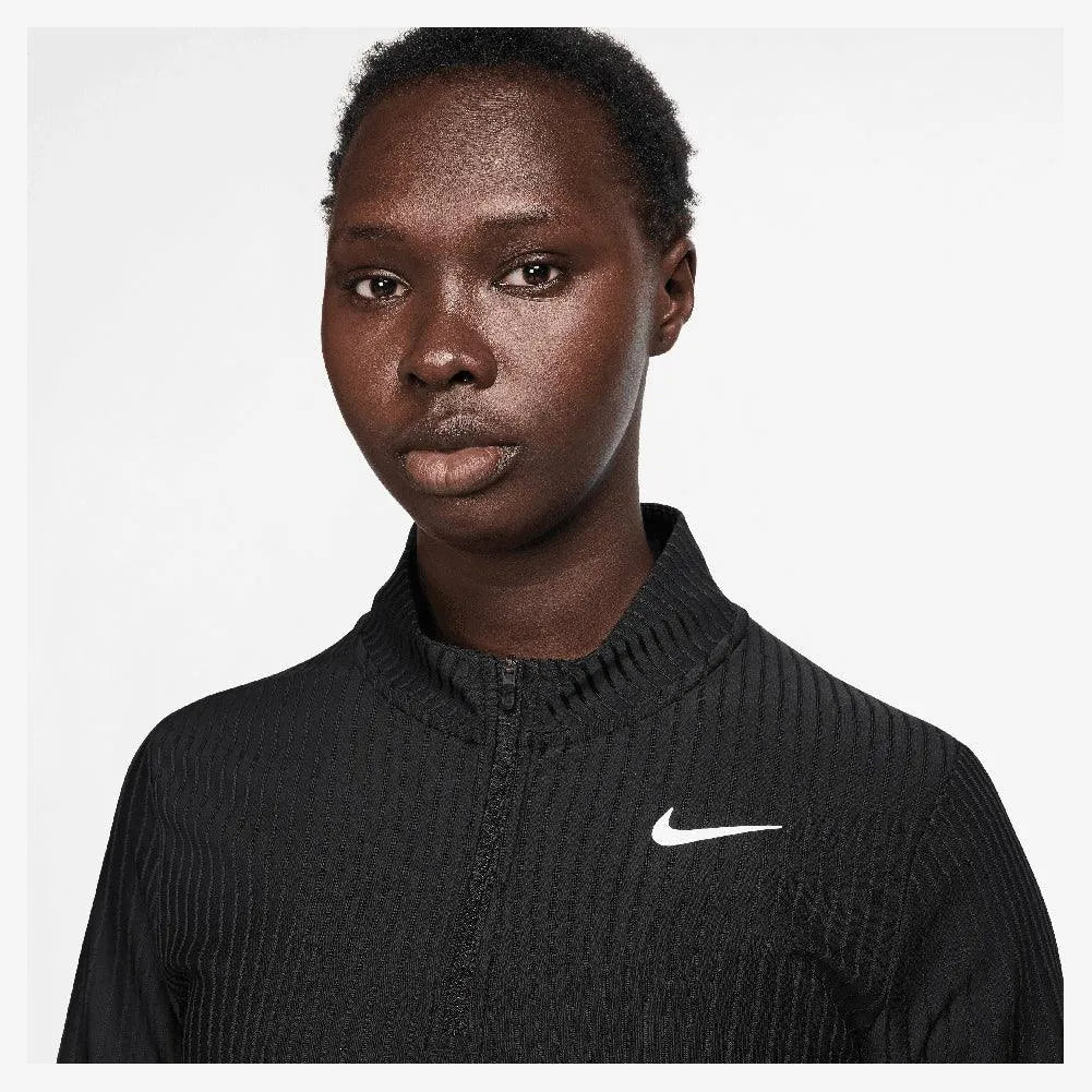 Women's Dri-Fit Advantage Tour 1/2 Zip Long Sleeve Tennis Top-Apparel-Nike-HF6582-010_2-Tennis Express