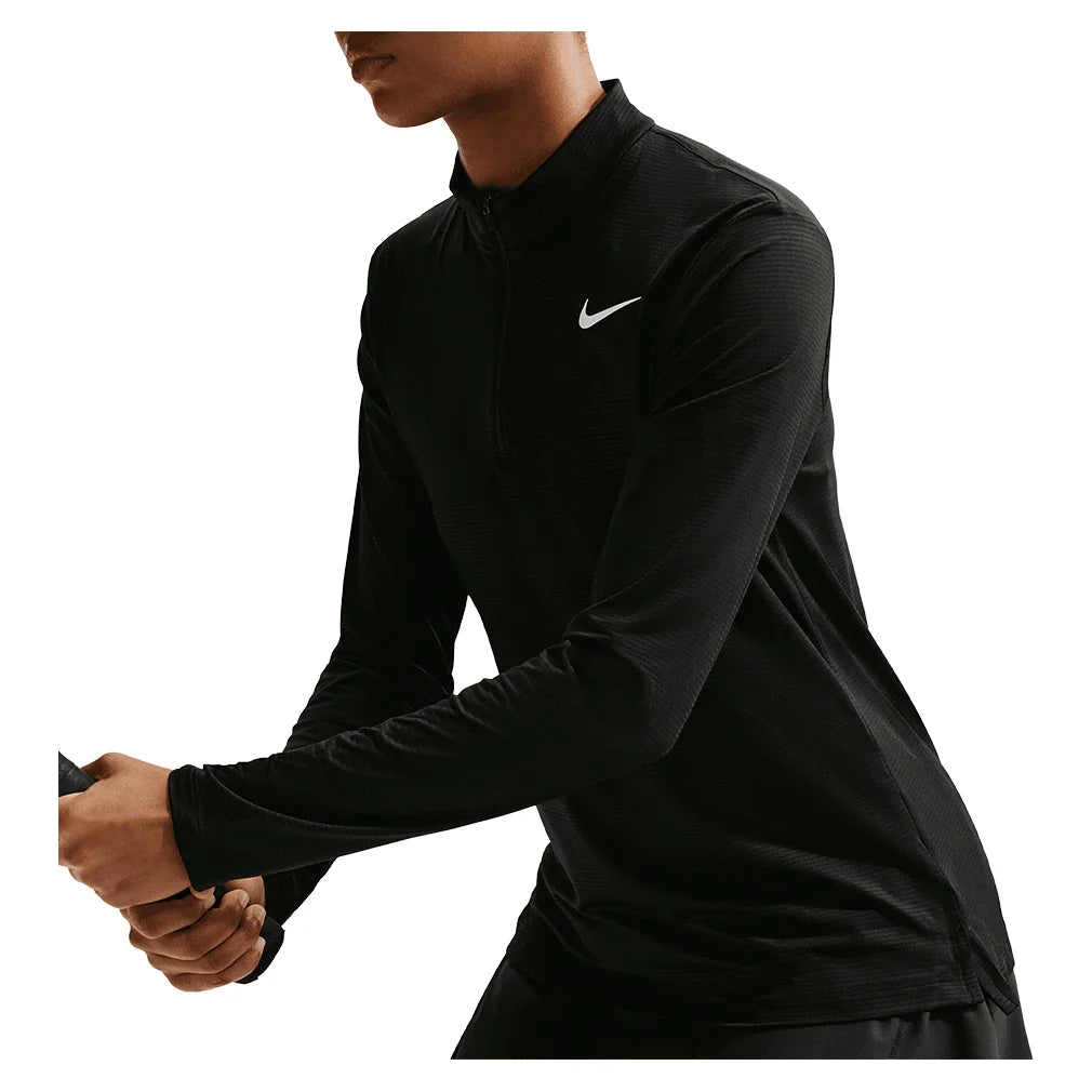 Women's Dri-Fit Victory 1/2 Zip Long Sleeve Tennis Top,Apparel,Nike,,,Tennis Express,HF6586-010_3