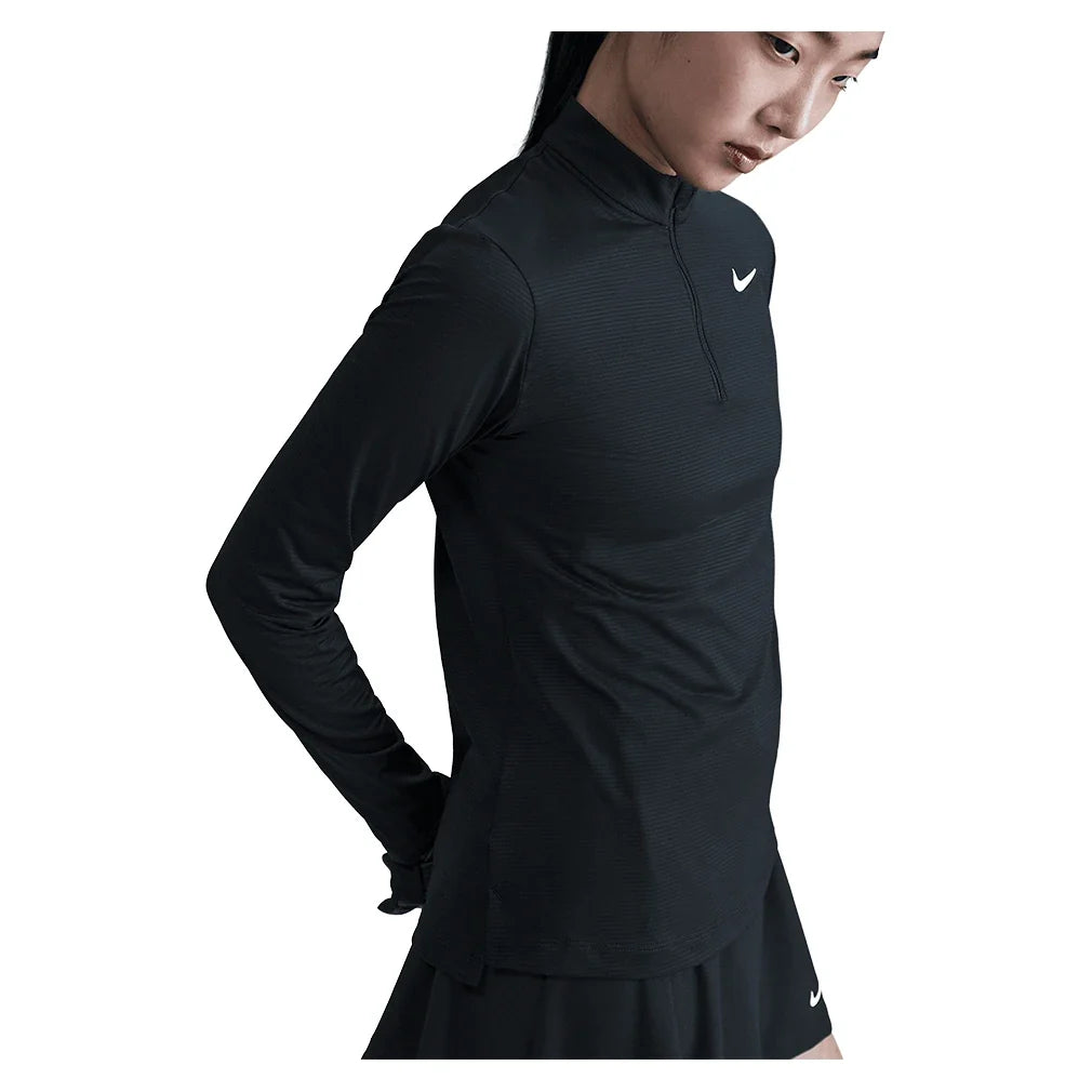 Women's Dri-Fit Victory 1/2 Zip Long Sleeve Tennis Top,Apparel,Nike,,,Tennis Express,HF6586-010_4
